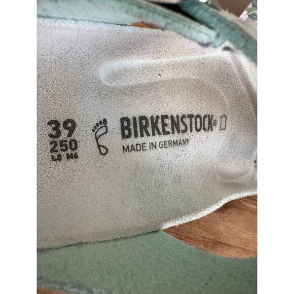 Birkenstock Gizeh Birko-Flor Metallic Stones Aqua Thong Sandals Size 39 Wide - Picture 11 of 14